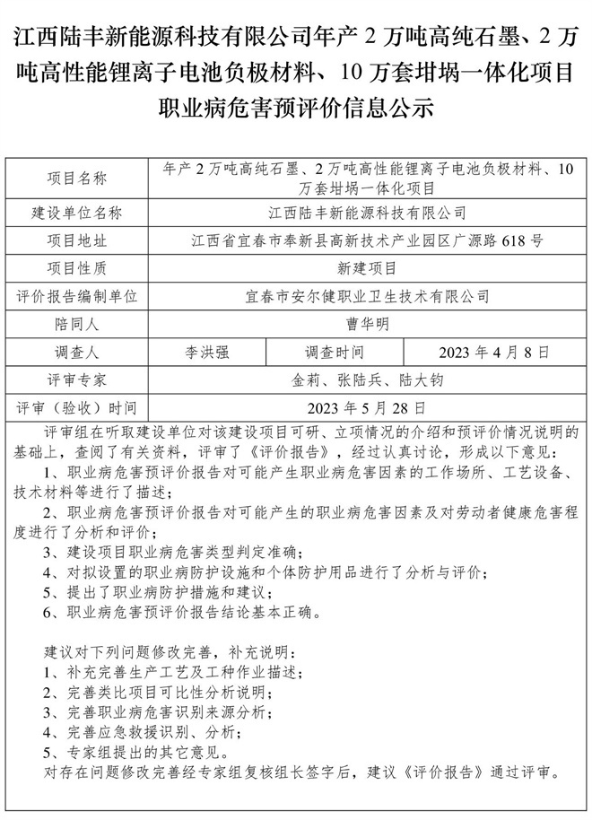 江西陸豐新能源科技有限公司-年產(chǎn)2萬噸高純石墨、2萬噸高性能鋰離子電池負(fù)極材料、10萬套坩堝一體化項目-  職業(yè)病危害預(yù)評價信息公示.jpg